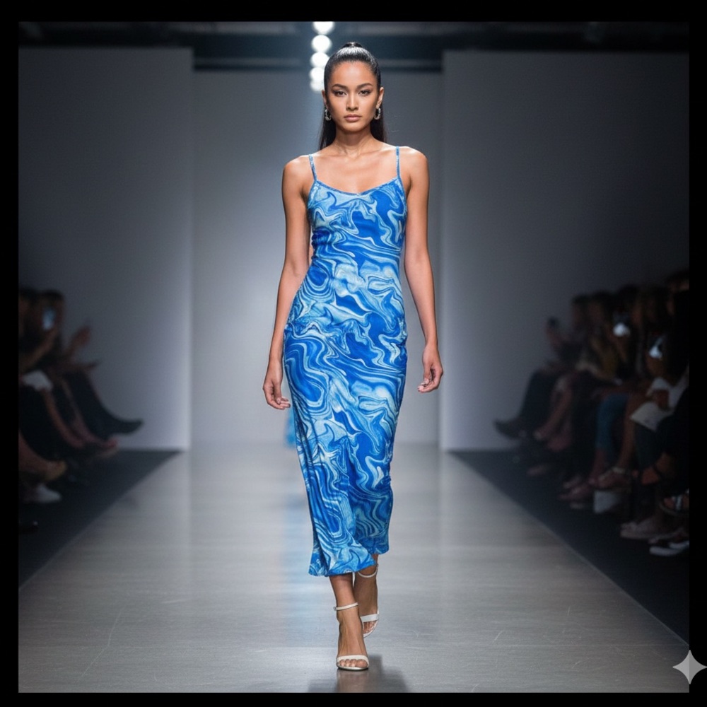 Blue High Low Dress